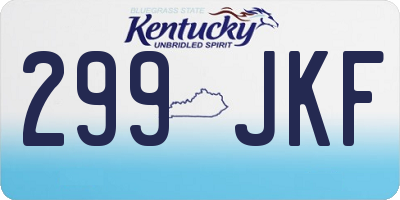 KY license plate 299JKF