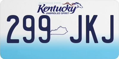 KY license plate 299JKJ