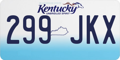 KY license plate 299JKX