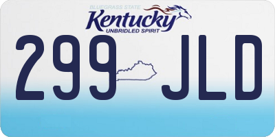 KY license plate 299JLD