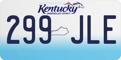 KY license plate 299JLE