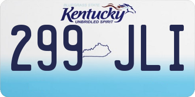 KY license plate 299JLI