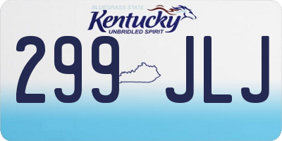 KY license plate 299JLJ