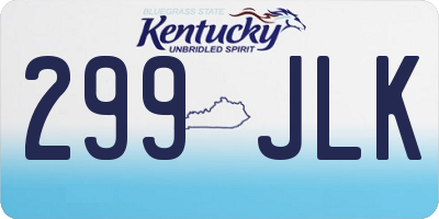 KY license plate 299JLK