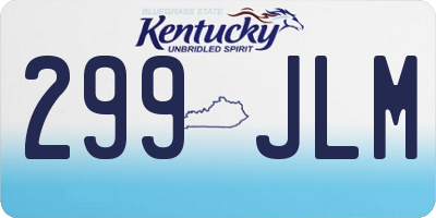 KY license plate 299JLM