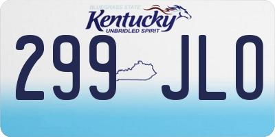 KY license plate 299JLO