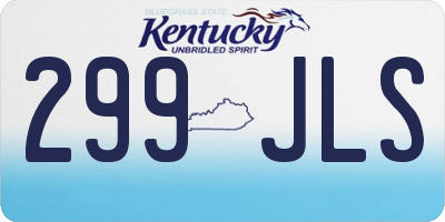 KY license plate 299JLS