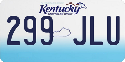 KY license plate 299JLU