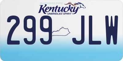 KY license plate 299JLW