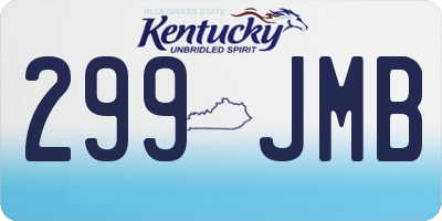 KY license plate 299JMB