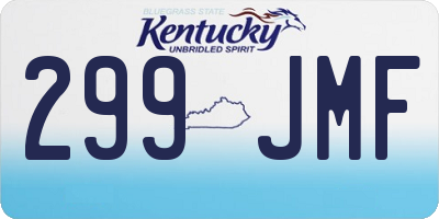 KY license plate 299JMF