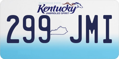 KY license plate 299JMI