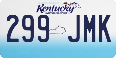 KY license plate 299JMK