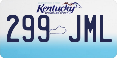 KY license plate 299JML