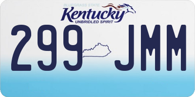 KY license plate 299JMM