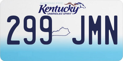 KY license plate 299JMN