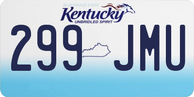 KY license plate 299JMU