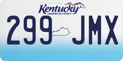 KY license plate 299JMX