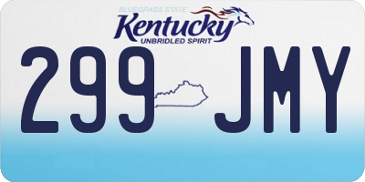 KY license plate 299JMY