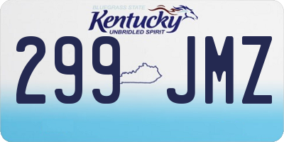 KY license plate 299JMZ