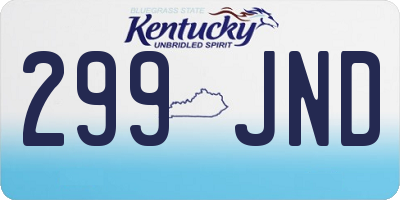 KY license plate 299JND
