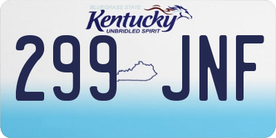 KY license plate 299JNF