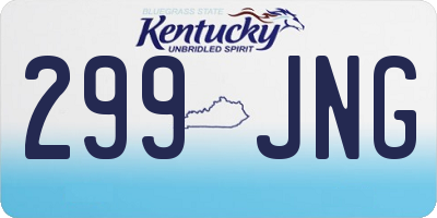 KY license plate 299JNG