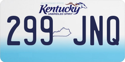 KY license plate 299JNQ