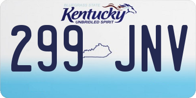 KY license plate 299JNV