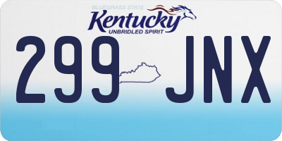 KY license plate 299JNX
