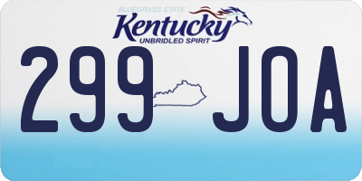 KY license plate 299JOA