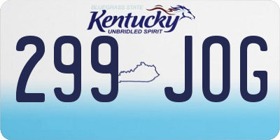KY license plate 299JOG