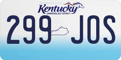 KY license plate 299JOS