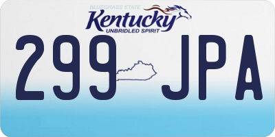 KY license plate 299JPA