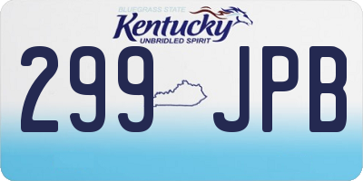 KY license plate 299JPB