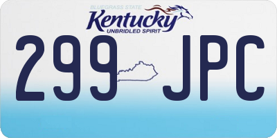 KY license plate 299JPC