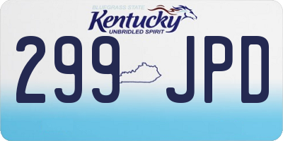 KY license plate 299JPD