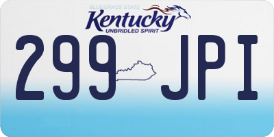 KY license plate 299JPI