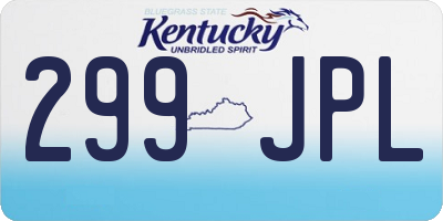 KY license plate 299JPL