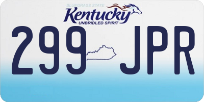 KY license plate 299JPR