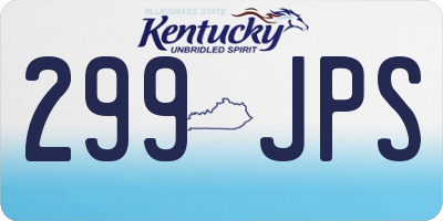 KY license plate 299JPS