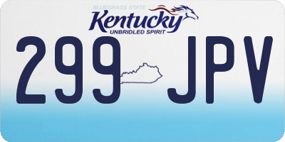 KY license plate 299JPV
