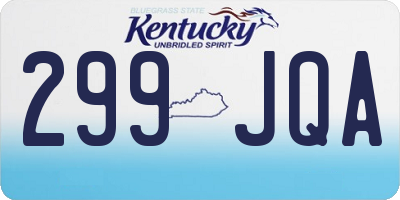 KY license plate 299JQA