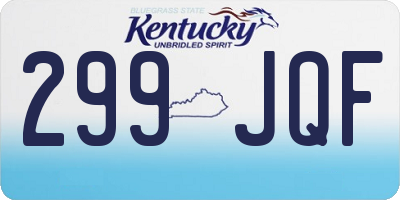 KY license plate 299JQF