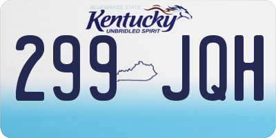 KY license plate 299JQH