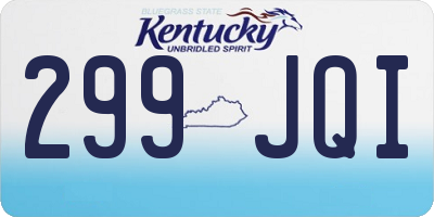 KY license plate 299JQI