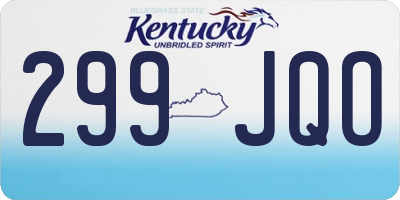 KY license plate 299JQO