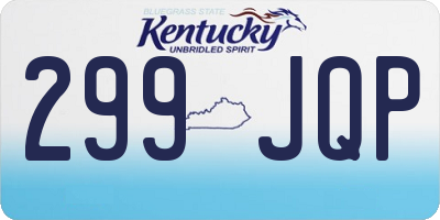 KY license plate 299JQP
