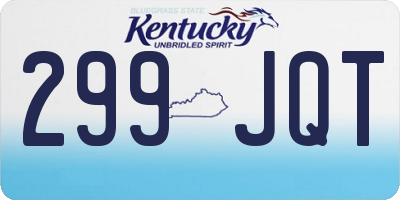 KY license plate 299JQT