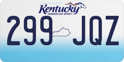KY license plate 299JQZ